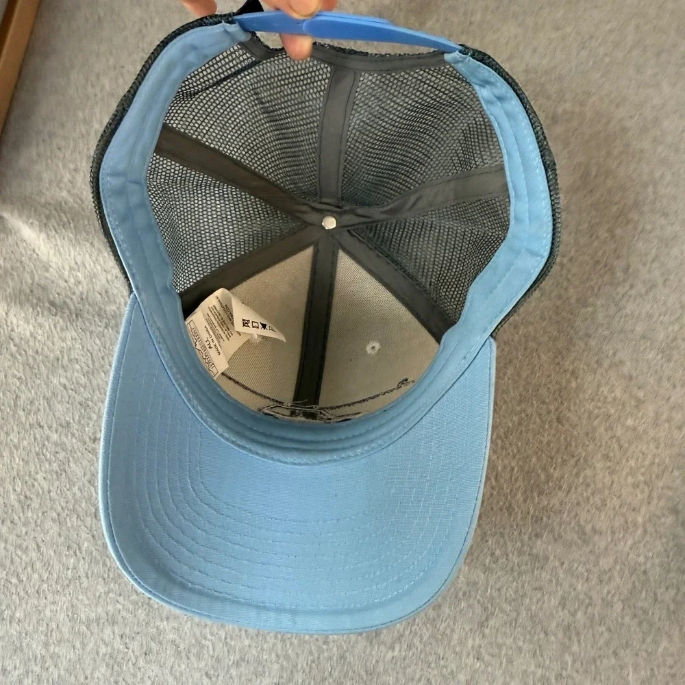 Patagonia Trucker Hat Surfboard Car Live‎ Simply Beige Blue Mesh Cap One Size OS